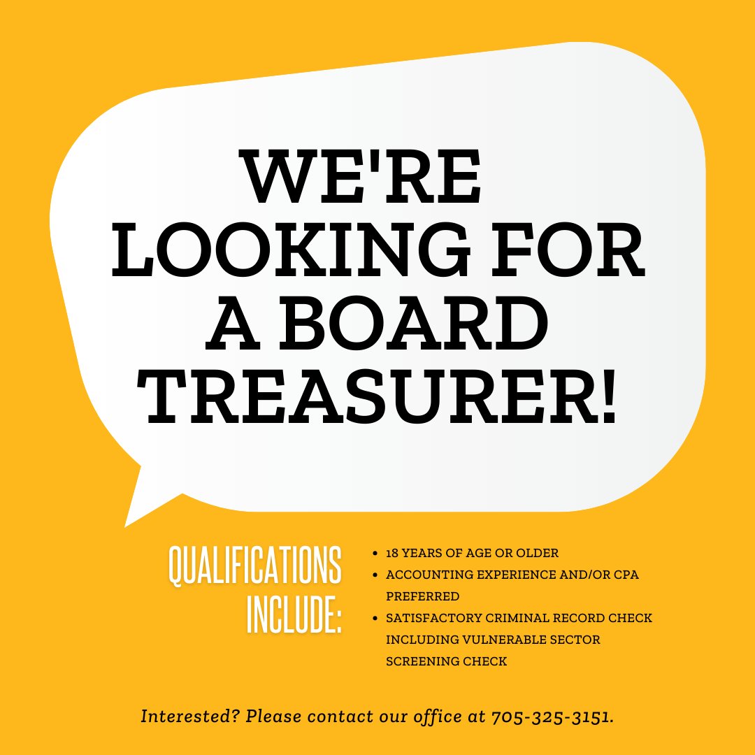 We’re looking for a Board Treasurer!

For more information, please visit orillia.bigbrothersbigsisters.ca/about-us/our-b… 

#community #biggertogether #mentorshipmatters #giveback #helpingothers #bigbrothersbigsisters #bbbsorillia