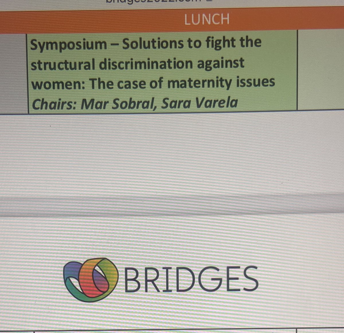 PaulaLopezosa's tweet photo. Esta tarde en este simposio tan interesante con experiencias y testimonios que te hacen sentir menos sola en este difícil camino que puede ser el de plantearse ser madre en el mundo de la academia @bridges2022 #BRIDGES2022 https://t.co/vLuYHHAvZX