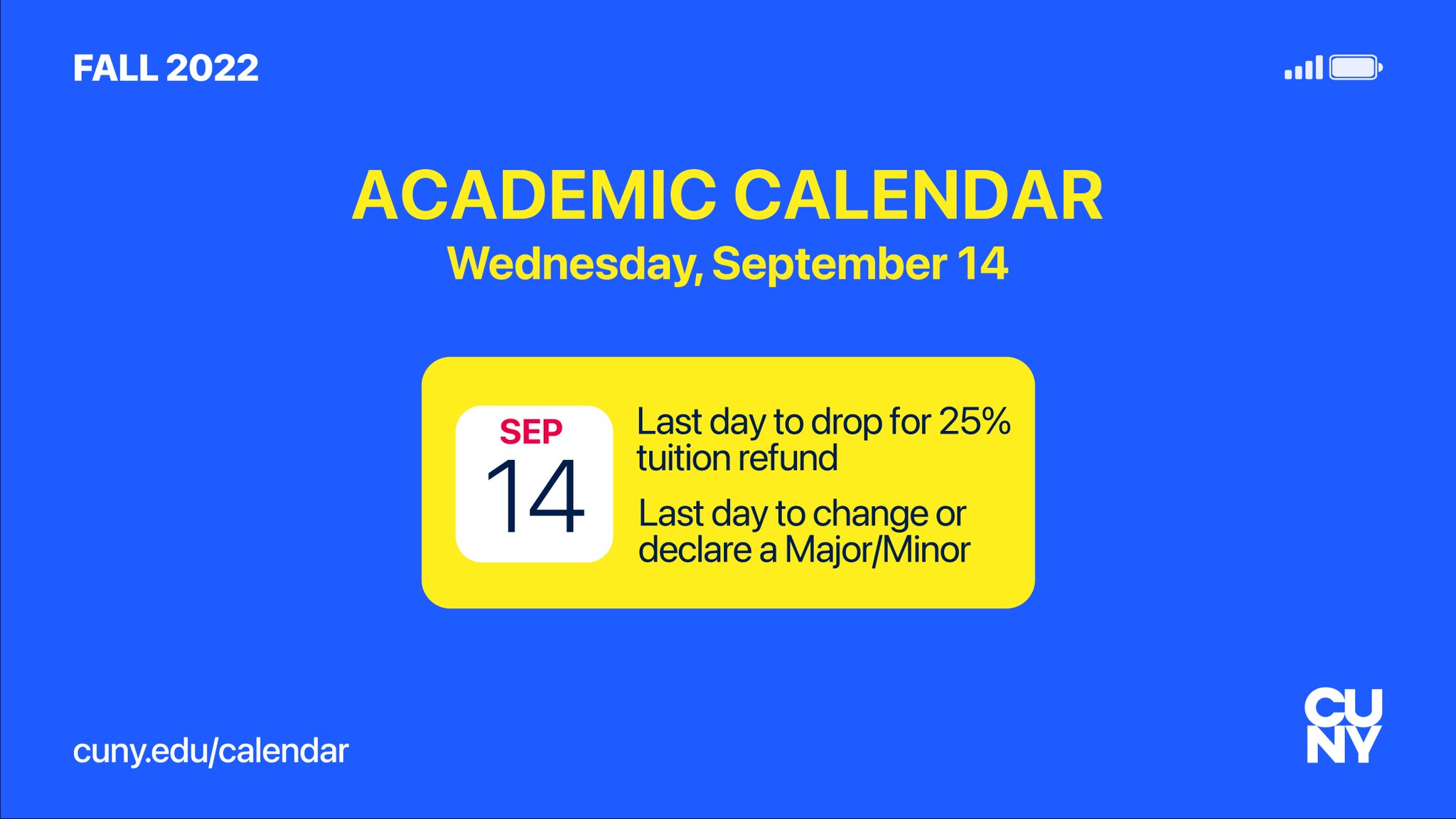 The City University of New York on Twitter "A reminder to students