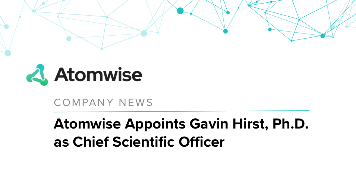 We are pleased to announce that @gavin_hirst has joined Atomwise as CSO! With more than 30 years of expertise in pharma and biotech, he will set our company’s strategic vision for drug discovery and oversee our R&D pipeline. hubs.la/Q01md-S-0