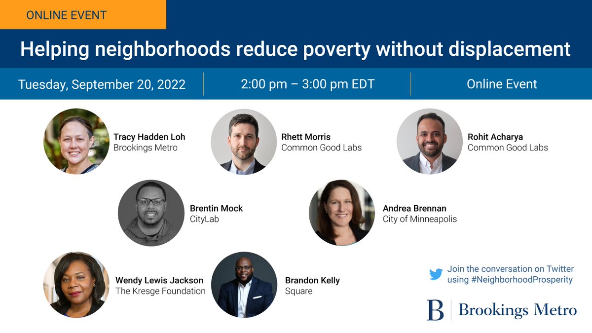Brookings Metro (@brookingsmetro) on Twitter photo Tune in on September 20 to hear Brookings’s <a href="/lohplaces/">Tracy Hadden Loh 🌸</a> and Common Good Labs <a href="/rhettmorris/">Rhett Morris</a> and <a href="/RoAcharya/">Rohit Acharya</a> discuss strategies to reduce neighborhood poverty without displacing communities. Register: brook.gs/3D5AMdU Tune in on September 20 to hear Brookings’s <a href="/lohplaces/">Tracy Hadden Loh 🌸</a> and Common Good Labs <a href="/rhettmorris/">Rhett Morris</a> and <a href="/RoAcharya/">Rohit Acharya</a> discuss strategies to reduce neighborhood poverty without displacing communities. Register: brook.gs/3D5AMdU