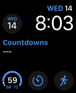 RopeDropper's tweet photo. @shayesapps The update to watchOS 9.0 has messed up Countdowns. Now it won't access all my countdowns. The one that I am able to select displays as "---." I've tried restarting my watch and uninstalling and reinstalling the app, but neither of these worked. Any suggestions? https://t.co/wGrB5pf6uB