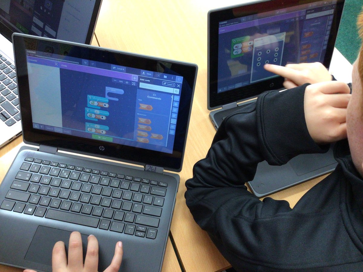 Mrs_B_ICT's tweet photo. P7 have been using loops in their coding today. We have had lots of creativity designing apps from Royal fly pasts to a rain forest chase. #digitaldeans #coding #wldigilearn @DeansPrimary @MrsMoyesP7 https://t.co/2KzPmplxYN