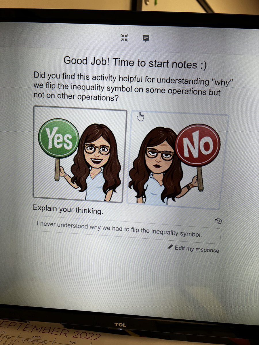 MrsStrole's tweet image. In order to understand our algebra properties, Ss need to #seeingmath Ss had the opportunity today to see why thanks to @desmosclassroom and their responses made my teacher heart happy! @FJHChargers