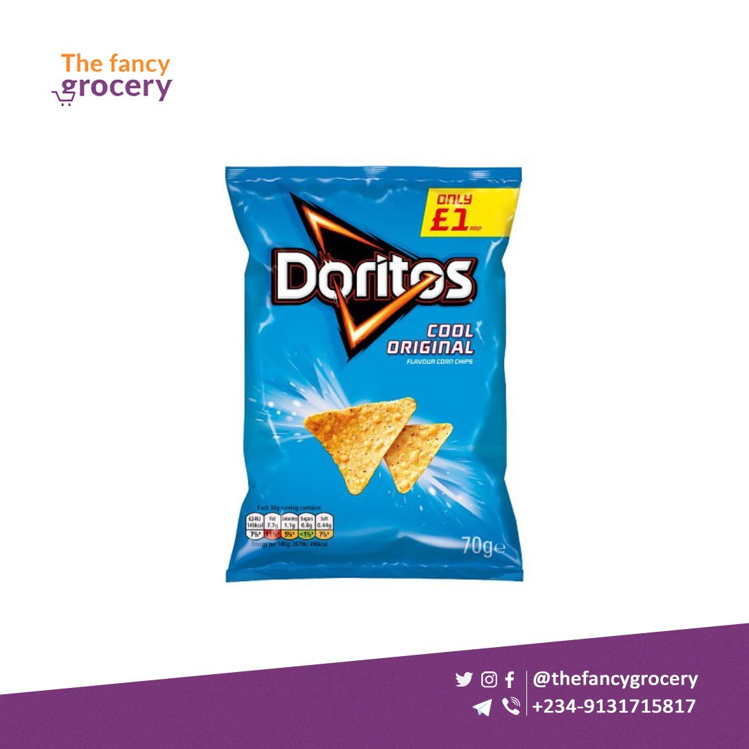 thefancygrocery's tweet photo. New Arrivals 

Doritos Chili Heatwave Flavour Corn Chips
70g ₦1,500
5pcs:₦6,000 (Savings on bulk purchase)

Doritos Cool Original Flavour Corn Chips 70g ₦1,500
5pcs:₦6,000 (Savings on bulk purchase) https://t.co/kuj9Q5ly1u