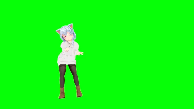 合成のために撮ったグリーンバックのツグミ&こるりご自由にどうぞ…w 
