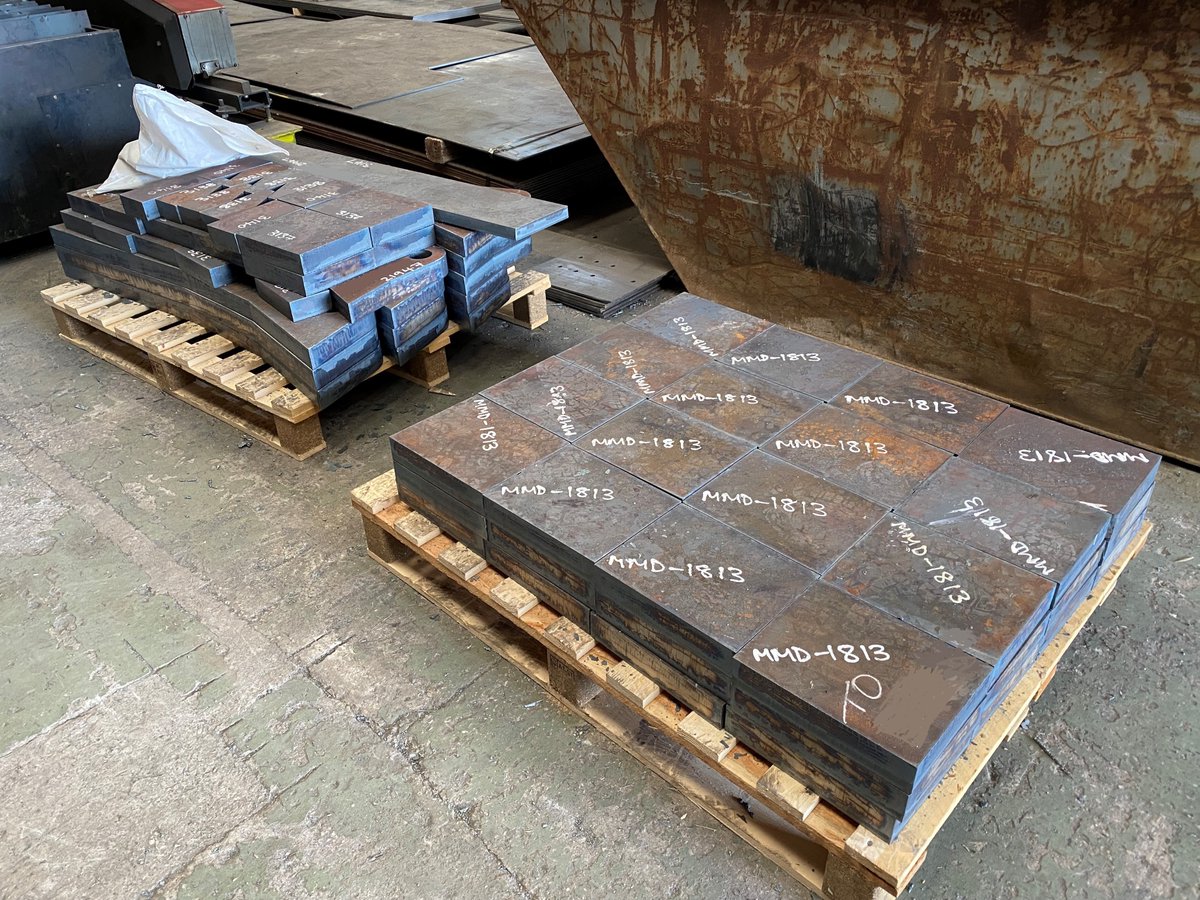 Today's Flame cuts all marked up and ready to be banded and wrapped for delivery! 

#flame #ukmanufacturing #engineering #steel #steelindustry