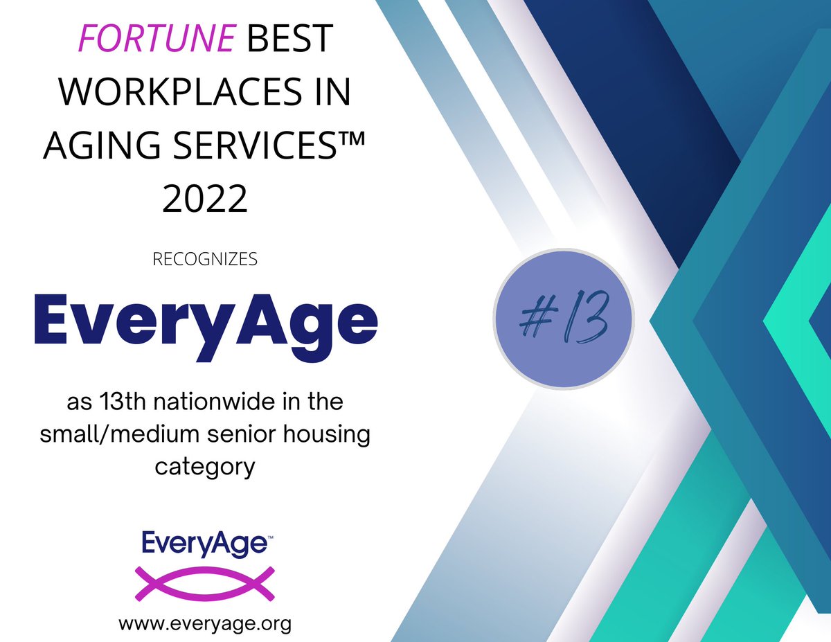 CSeniorCare's tweet photo. Fortune Recognizes EveryAge as a Best Workplace 2022 https://t.co/u1Qv8YPamS https://t.co/zuT44xo2il