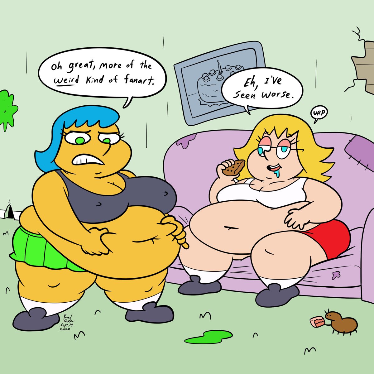 poundsofcake's tweet photo. I finally made some fanart of Leslie and Brianne, for @keithjohnstack https://t.co/5DoysQc2Lg