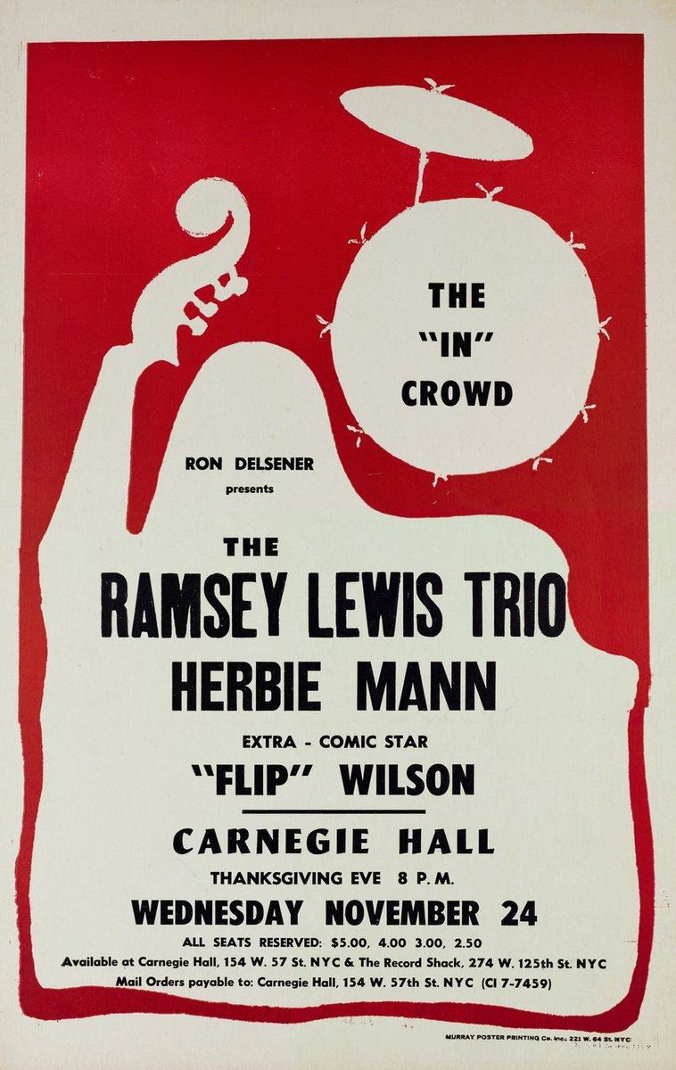 We remember jazz pianist Ramsey Lewis, who made his Carnegie Hall debut in 1965. He went on to perform at the Hall a total of 12 times, most recently in 2007 on a JVC Jazz Festival concert that celebrated the 70th birthday of singer Nancy Wilson. 📷: Window card from his debut.