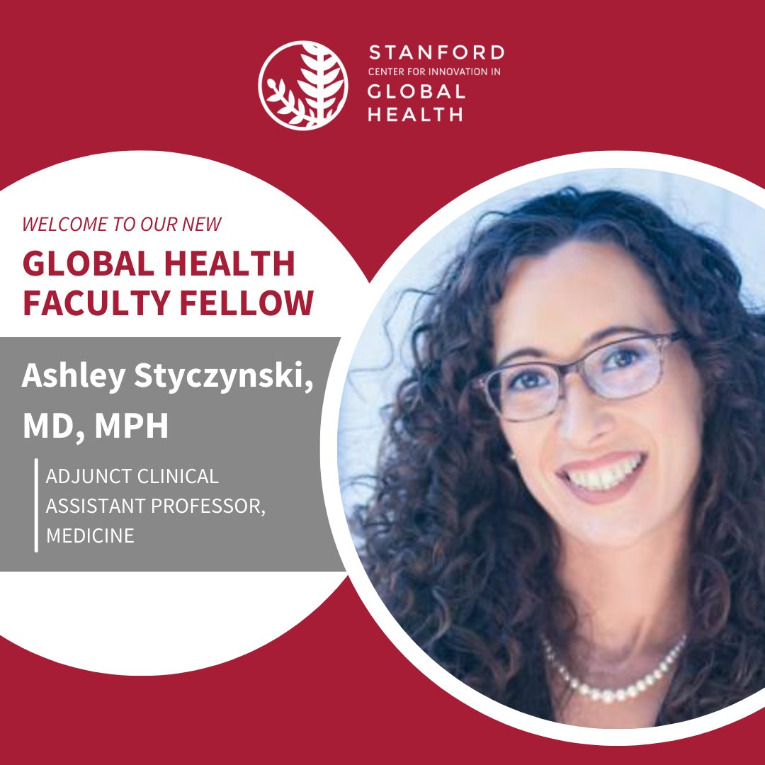 Stanford Center for Innovation in Global Health (@stanfordcigh) on Twitter photo Welcome to new Global Health Faculty Fellow <a href="/styczynski_a/">Ashley Styczynski</a> -- adjunct clinical professor of medicine & medical officer @ CDC's International Infection & Control Program. She researches infectious disease epidemiology, global health, emerging infections, & antimicrobial resistance. Welcome to new Global Health Faculty Fellow <a href="/styczynski_a/">Ashley Styczynski</a> -- adjunct clinical professor of medicine & medical officer @ CDC's International Infection & Control Program. She researches infectious disease epidemiology, global health, emerging infections, & antimicrobial resistance.