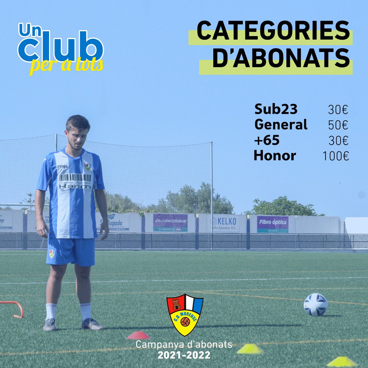 CDMurense's tweet photo. La temporada acaba de començar i el #CDMurense vol comptar amb tu com a soci. Abona't en aquesta nova campanya i vine a animar el teu equip! ⚽️ #UnClubperaTots 🔵⚪️ https://t.co/l9A8dSVukP