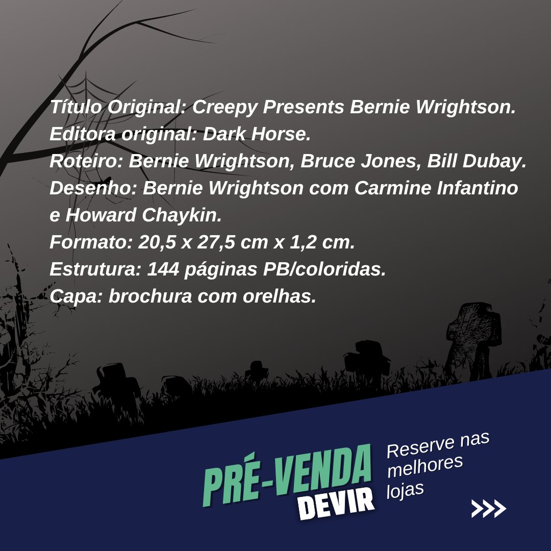 DevirBrasil's tweet photo. O terror tomou conta da Devir!
Creepy Apresenta: Bernie Wrightson e Pack Creepy, já em pré-venda, garanta o seu agora e aterrorize sua coleção!
#devirbrasil #creepy #terror #horror #quadrinhos https://t.co/JYcSZvcWBA