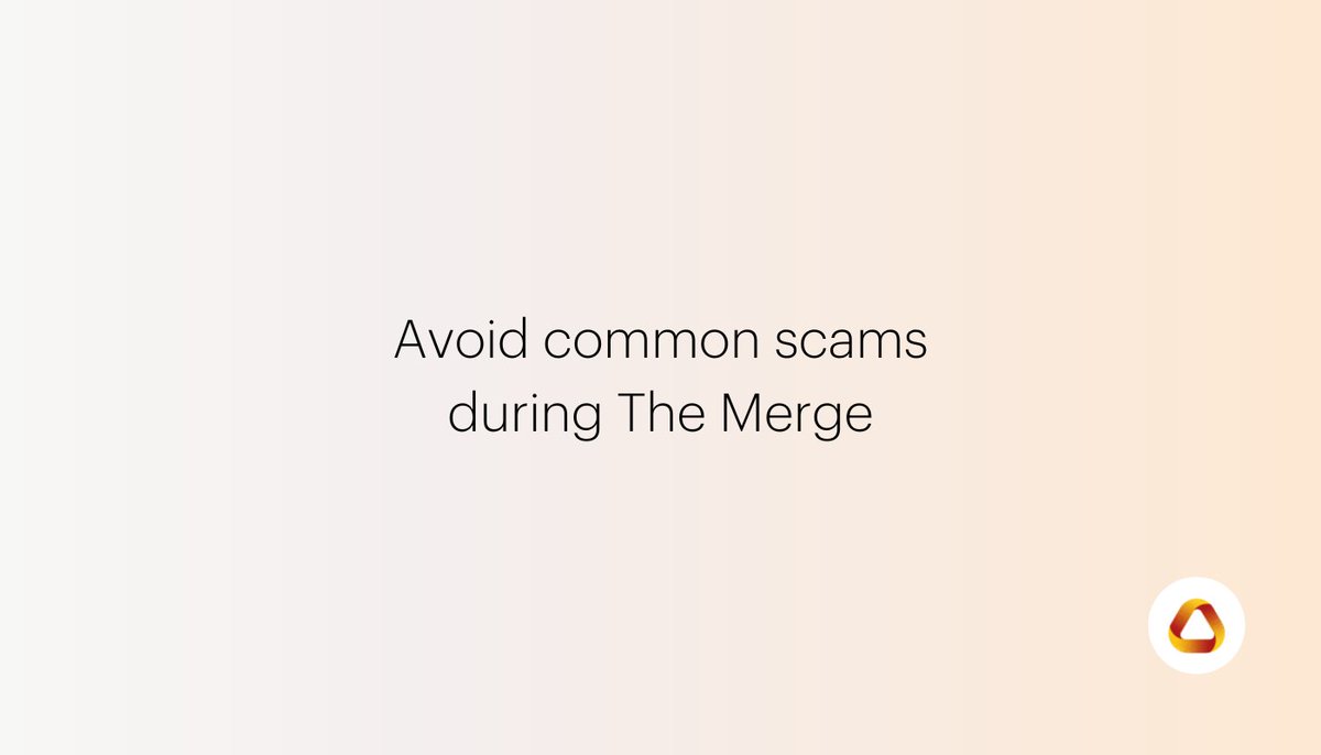 wen merge but never what happens during #TheMerge
 
with <a href="/ethereum/">Ethereum.org</a>'s new, greener update almost upon us, scammers and fraudsters are also taking note.
 
here are some common examples - and what you can do to stay #SAFU and avoid falling victim. RT to spread awareness! 🙌🏻