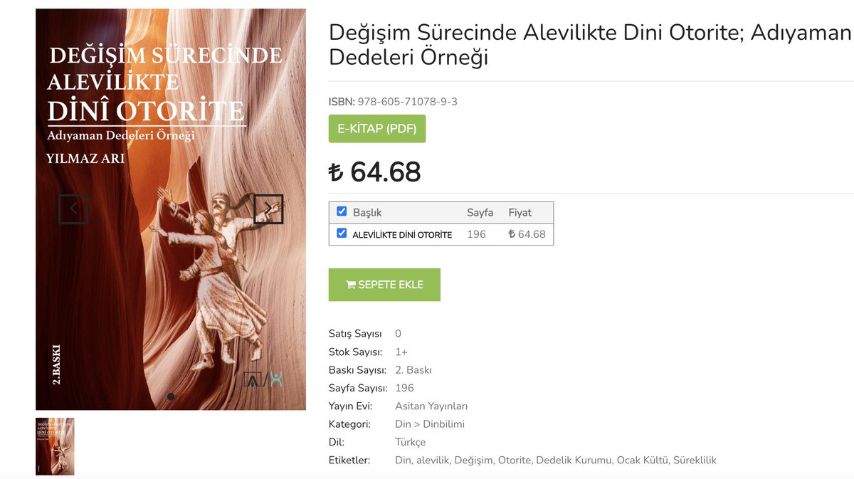 YENİ NESİL YAYINCILIK
Bölümlü ve POD opsiyonlu elektronik kitap dağıtım portalı
Dr. Yılmaz Arı'nın "Değişim Sürecinde Alevilikte Dini Otorite" adlı çalışması İlmi ve Asitan Yayınları ortak çalışması şeklinde yayınlandı. Kitaba sitemizden ulaşabilirsiniz.
talebe.com/kitap/degisim-…