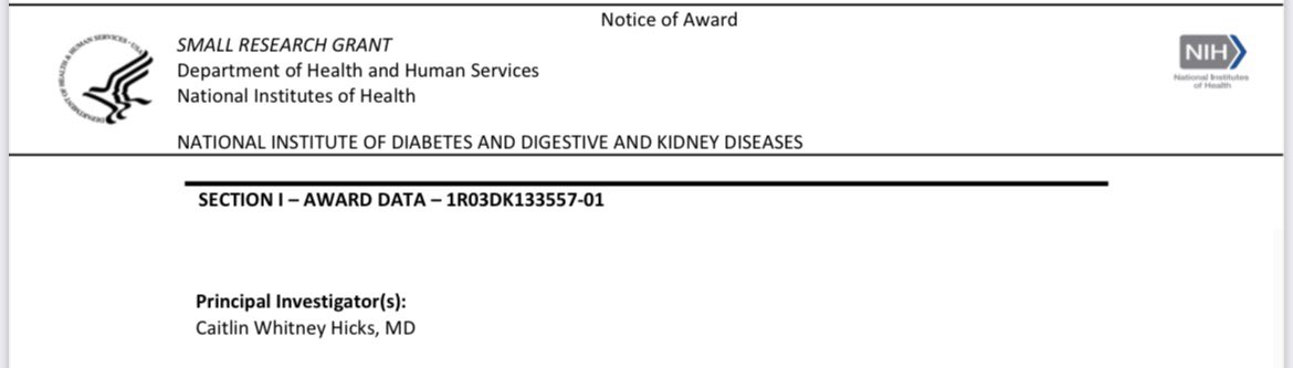 Marching down the #NIH alphabet. Huge thanks to @LizSelvin and @hopkinssurgery for the support. Next stop R01! @NIDDKgov