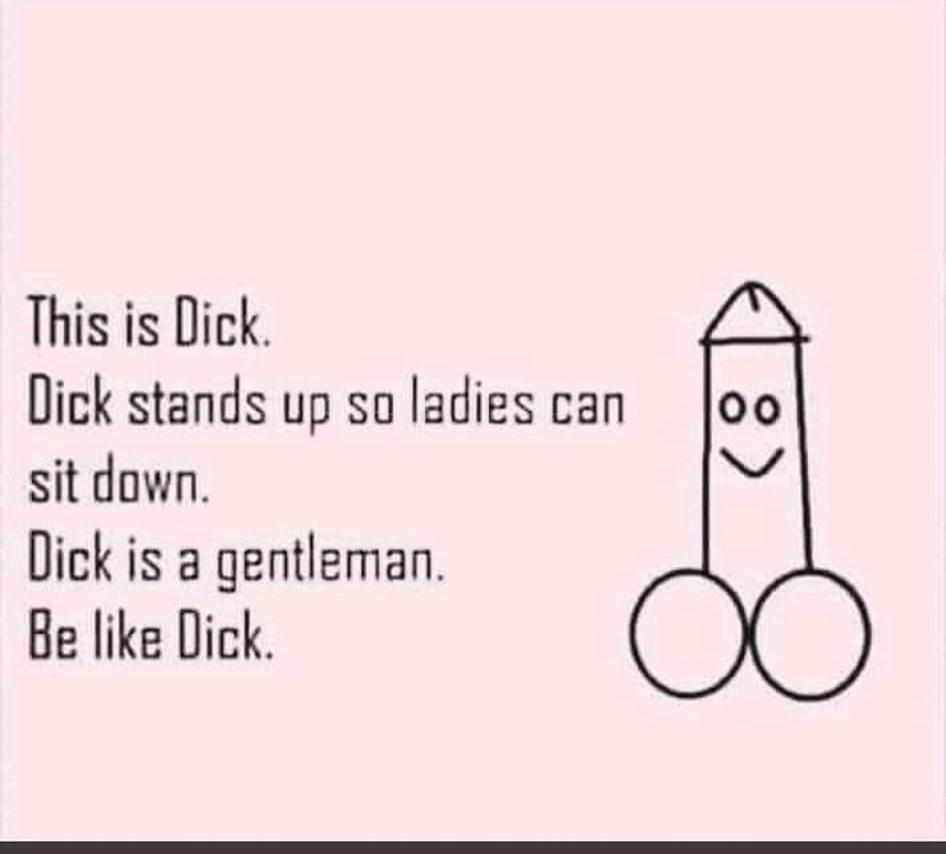 DeborahtheBruc1's tweet photo. Be a Dick gentlemen, #BeADick๐คฃ https://t.co/Jt5e4Jc86g