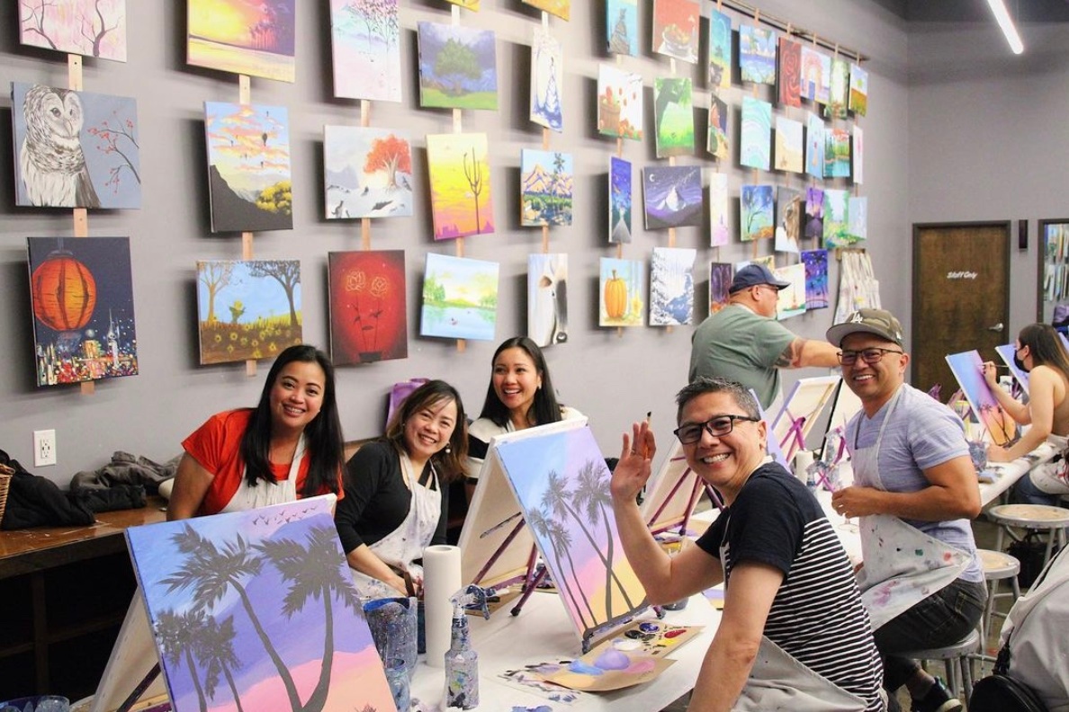 VisitSBC's tweet photo. At Purple Easel in Rancho Cucamonga, you'll start with a blank canvas and a bottle of wine since it's BYOB, and before you know it--you've created a masterpiece! They offer studio classes and private parties for all ages. Happy painting!

📸: @purpleeasel
📍: Rancho Cucamonga, CA https://t.co/GZvEMdJKL4