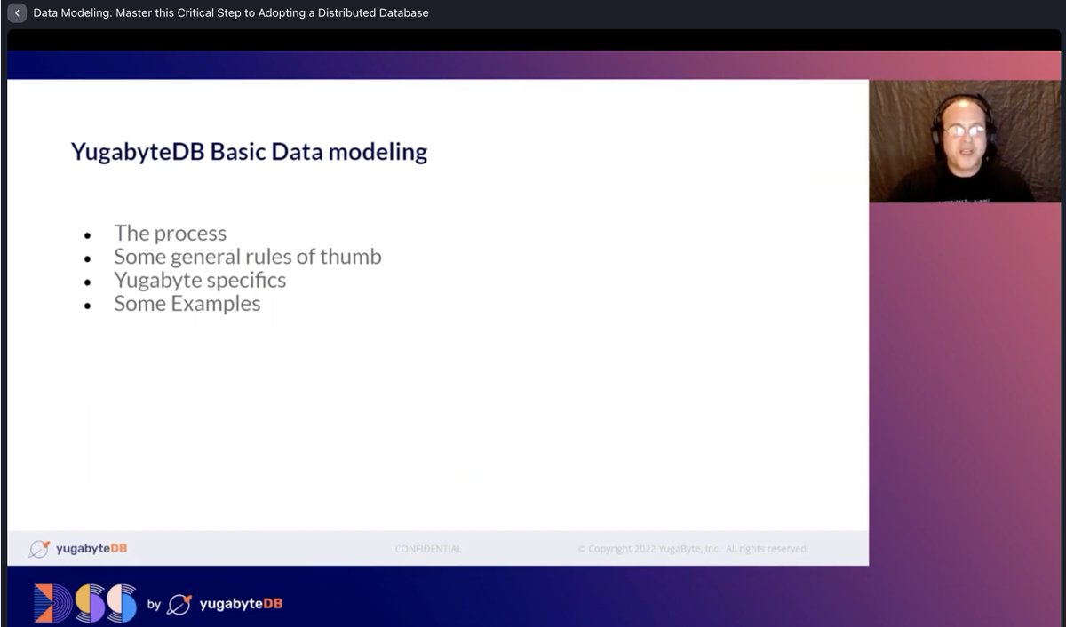 Up next at #DSS22 -- data modeling for distributed SQL databases! Another must-watch session if you're looking at distributed SQL. @YugabyteDB.