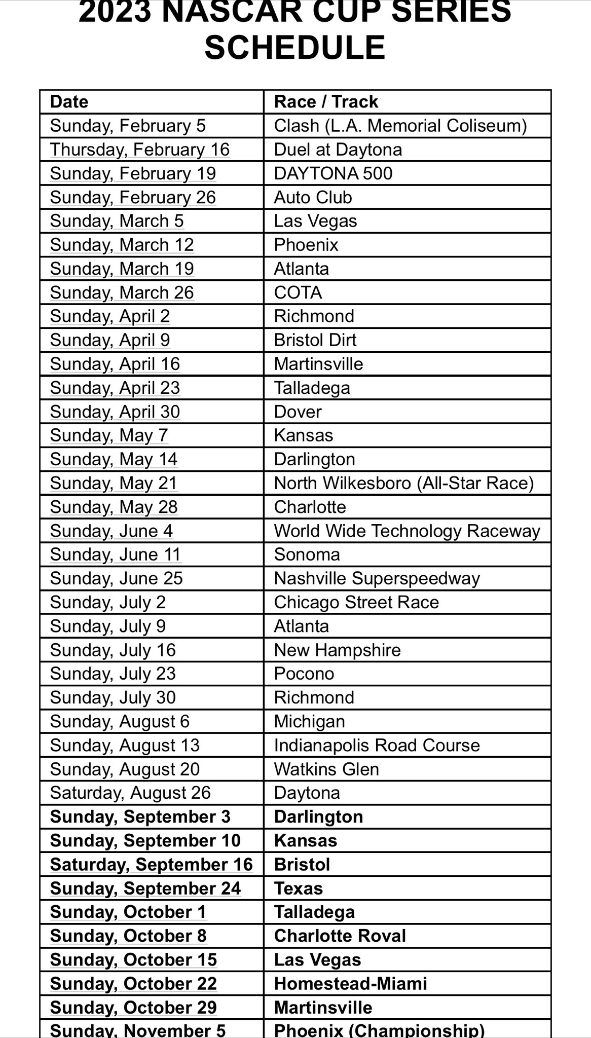 Pockrass 2024 Cup Schedule R Nascar Free Schedule Planner Printable Pockrass 2024 Cup Schedule R Nascar Free Schedule Planner Printable