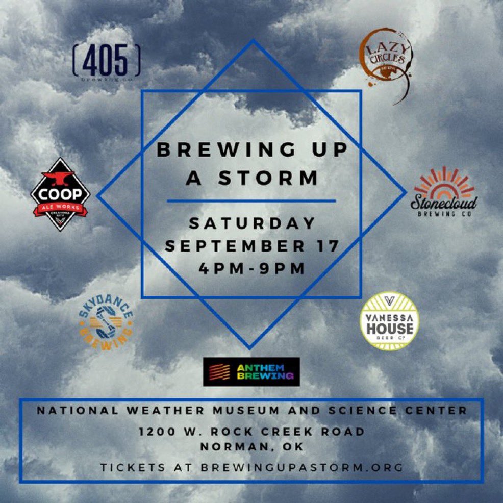 NWMSC (@nwmsc) on Twitter photo Only three more sleeps until Brewing Up A Storm at the <a href="/NWMSC/">NWMSC</a>!
Head to brewingupastorm.org to grab those tickets!
<a href="/405Brewing/">405Brewing</a> <a href="/COOPAleWorks/">COOPAleWorks</a> <a href="/lazycirclesbeer/">Lazy Circles Brewing</a> <a href="/VHBeer/">Vanessa House Beer</a> <a href="/SkydanceBrewing/">Skydance Brewing Co.</a> <a href="/AnthemBrewing/">Anthem Brewing</a> Only three more sleeps until Brewing Up A Storm at the <a href="/NWMSC/">NWMSC</a>!
Head to brewingupastorm.org to grab those tickets!
<a href="/405Brewing/">405Brewing</a> <a href="/COOPAleWorks/">COOPAleWorks</a> <a href="/lazycirclesbeer/">Lazy Circles Brewing</a> <a href="/VHBeer/">Vanessa House Beer</a> <a href="/SkydanceBrewing/">Skydance Brewing Co.</a> <a href="/AnthemBrewing/">Anthem Brewing</a>