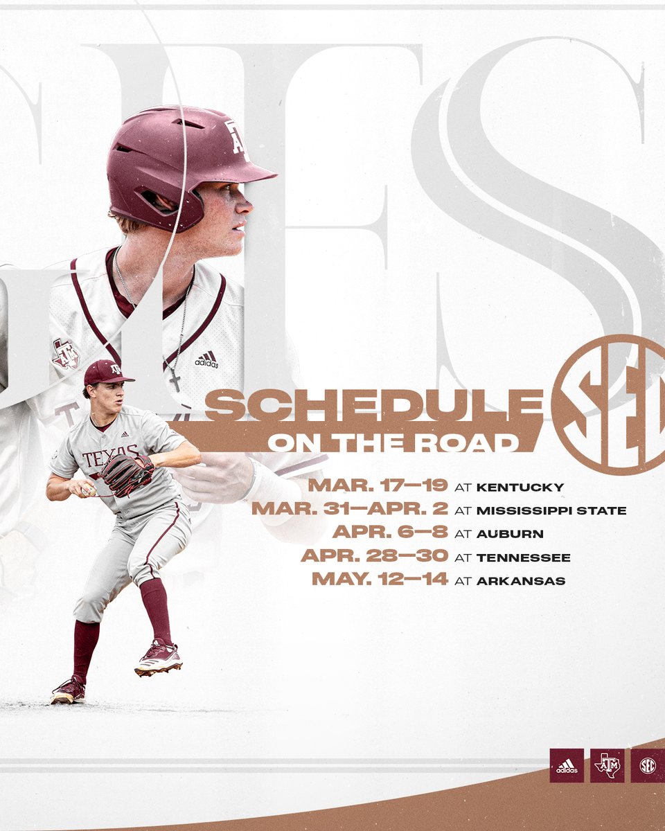 AggieBaseball's tweet photo. 2023 @SEC schedule is here.
Consider the calendar 𝙢𝙖𝙧𝙠𝙚𝙙.

📰 https://t.co/QatIY03CCI https://t.co/5Jb7HTLl4L
