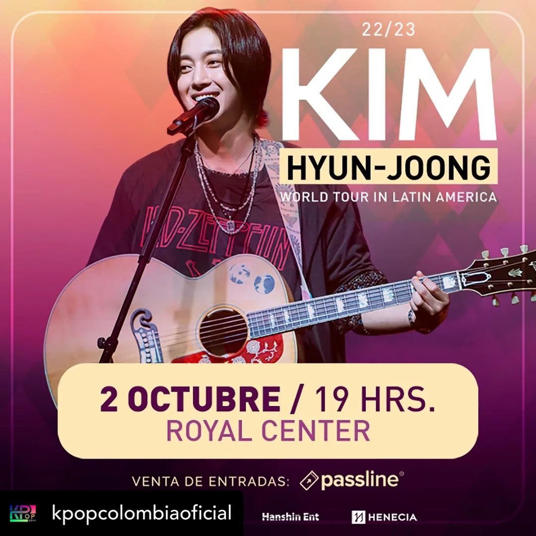 Princessmich123's tweet photo. Looks like Hyunjoong will be expanding his LATAM Tour to Colombia for a concert on 2 October at the Royal Centre?! 
Ticket sales starts on 20Sep.

@kpopcolombiaoficial KIM HYUN JOONG LLEGA  POR PRIMERA VEZ A COLOMBIA  CON EL “WORLD TOUR
IN LATINOAMÉRICA”

#KimHyunJoong #김현중 https://t.co/9YDFrphyhU