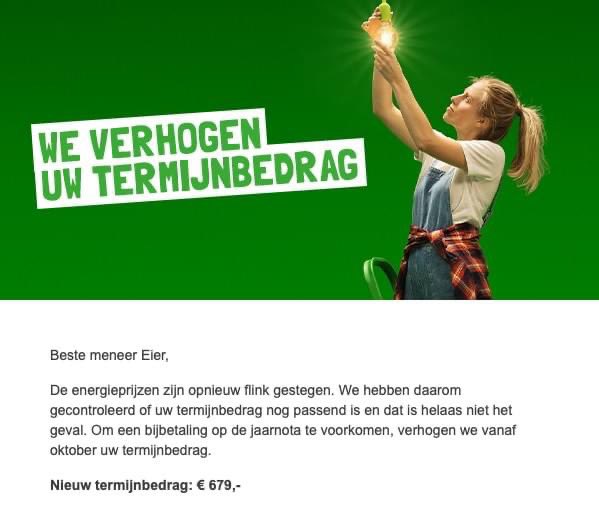 PeterEier's tweet photo. #budgetenergie verhoogd maand termijn met 229 euro… gas voor 2,63m3 en 0,75cent/kWh… heel erg budget https://t.co/OMbqOZgdhX