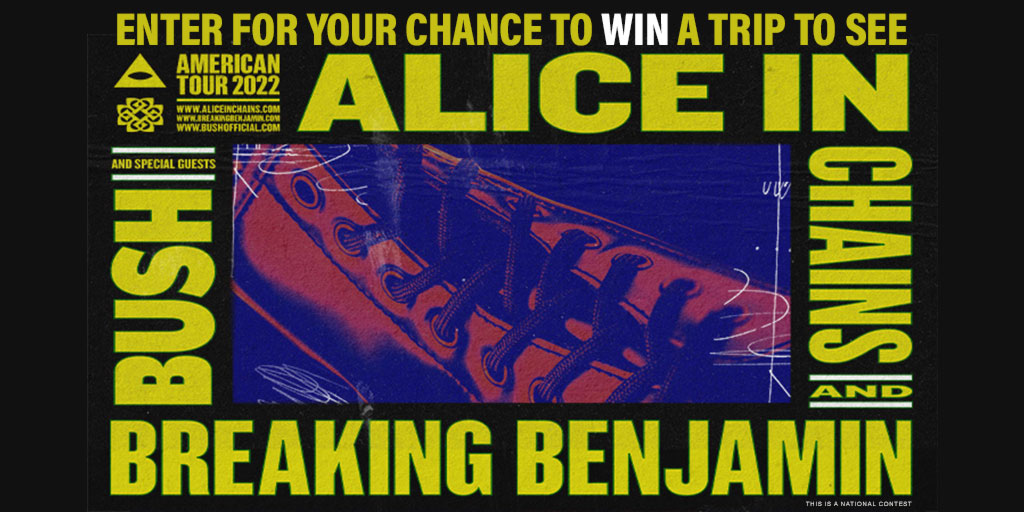 🤘 <a href="/AliceInChains/">Alice in Chains</a> &amp; <a href="/breakingbenj/">Breaking Benjamin</a> come together for a co-headlining tour with special guest, <a href="/bushofficial/">BUSH</a>! One lucky winner and a guest will go to West Palm Beach for the show, plus you’ll take home three autographed 🎸's!
Enter here: bit.ly/3RICsOY