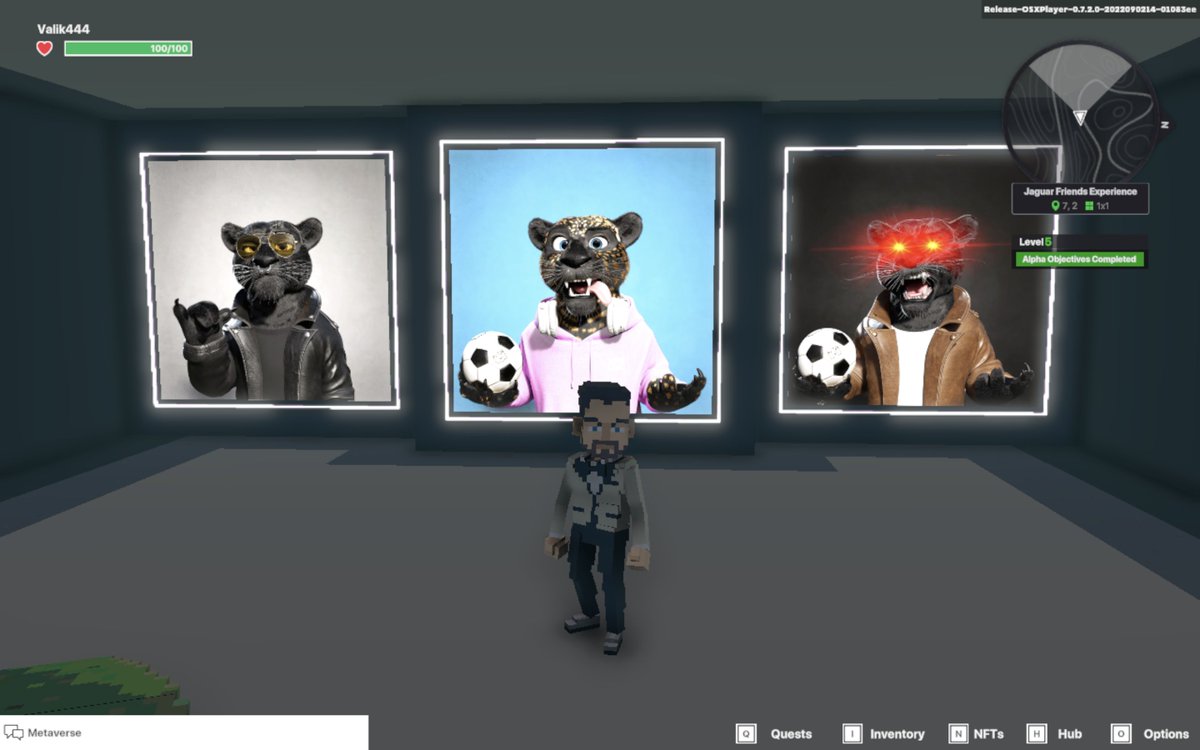 Vally4444's tweet photo. I just finished my quest on @jagfriends_nft experience on the #sandboxalphaS3 for a chance to win a Season 3 Alpha Pass! Here I am in Legendaries Room, check out my screenshot!

#jaguarfriends https://t.co/FSyCS6E3mb