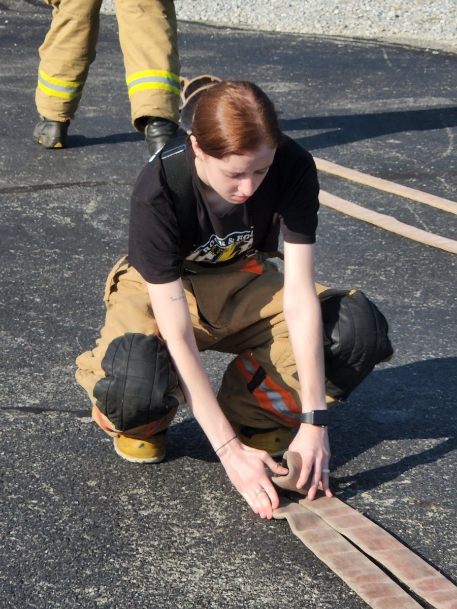 RACCFireEMS's tweet photo. Company 4 students practicing hose rolls. https://t.co/ImRnBAGOA8