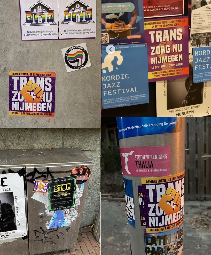 transzorgnu's tweet photo. Oh ja, en je vindt de stickers en posters voor de demo nu echt oooooveral. ❤️ https://t.co/4ISjP1sDUN