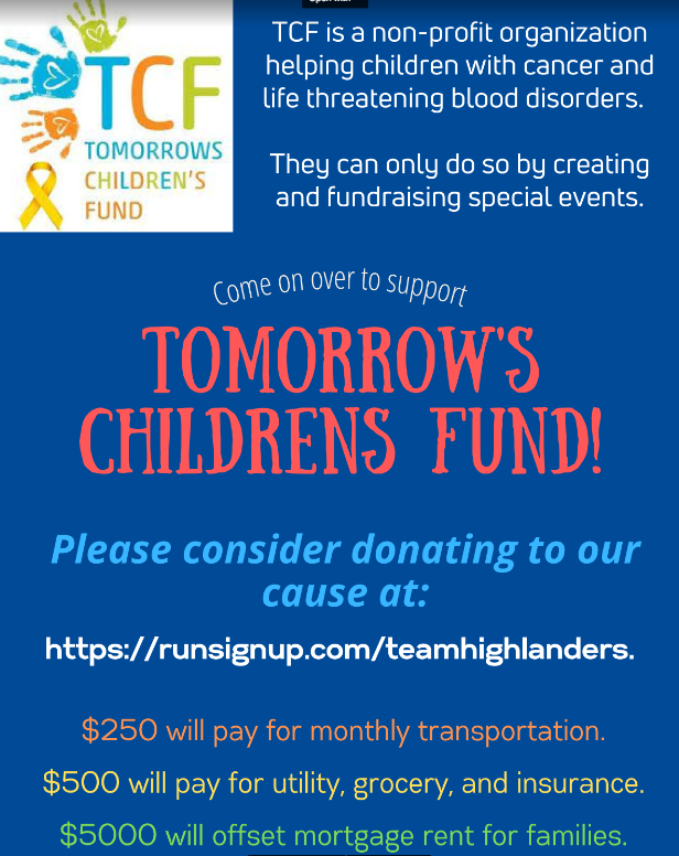 nhrhs1's tweet photo. Team Highlands already has raised over $2,400 for the Tomorrows Children's Fund! We hope to see Highlands represent this Sunday, 9/18! Thank you in advance for your support! #TCFKids #GivingBack #FightingChildhoodCancer #HighlandsStrong
https://t.co/ecNytatKuj https://t.co/bV8TB4NIZa
