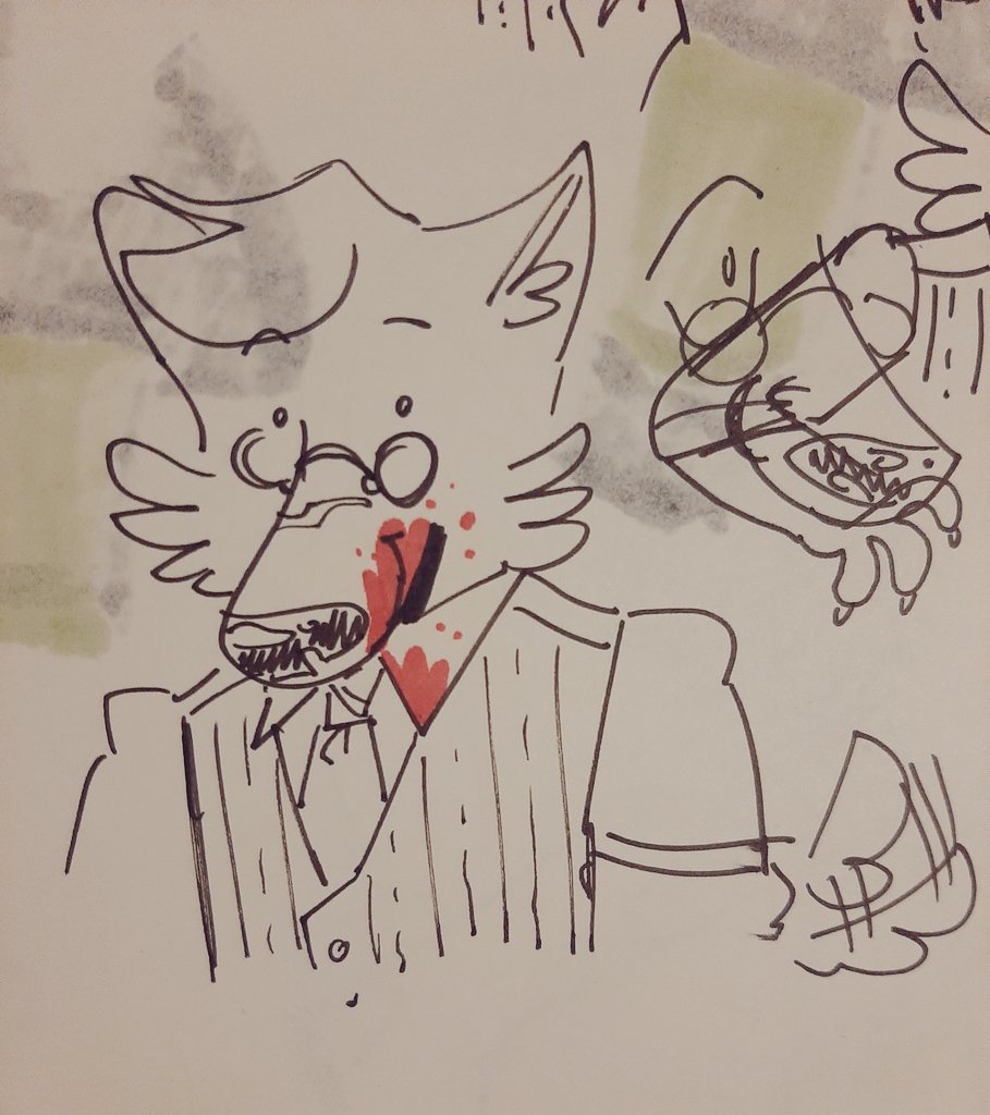 fursona drawings of Dexter as a treat 