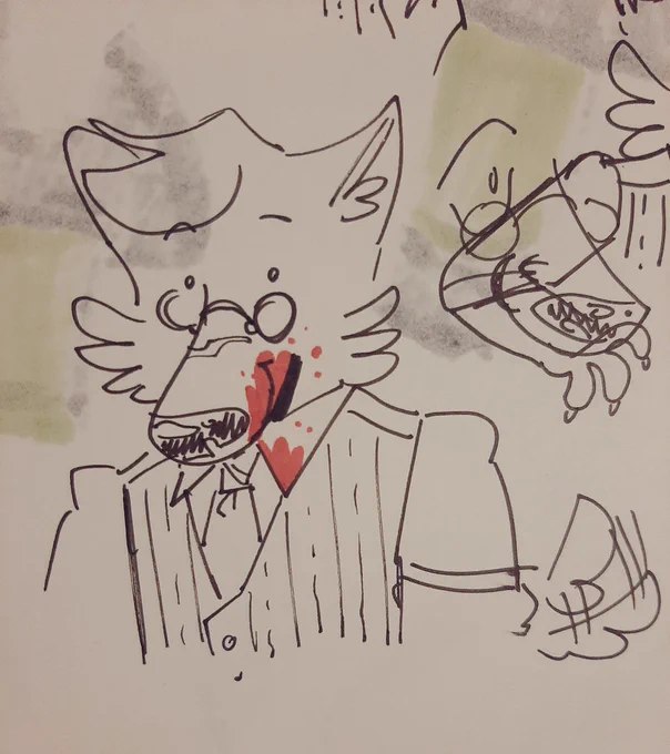 fursona drawings of Dexter as a treat 