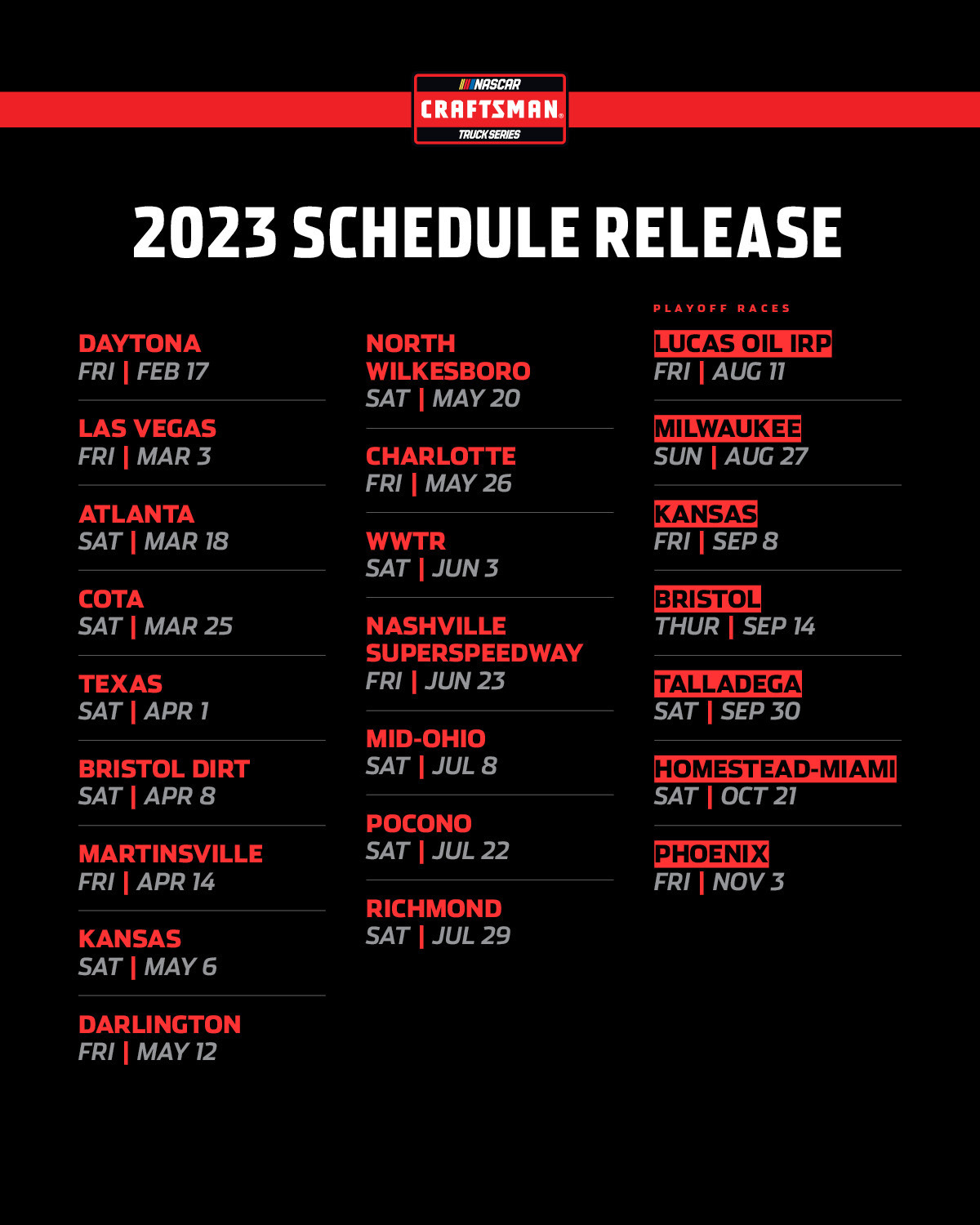 nascar-craftsman-trucks-x-tough-as-they-come-the-2023-craftsman-truck-series-schedule-is-here-https-t-co-tbwl8iuish-x