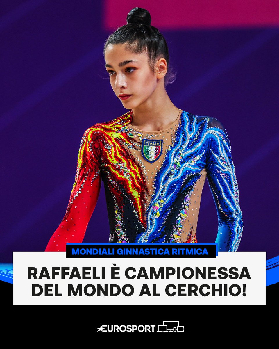 Eurosport_IT's tweet photo. SOFIAAAAAAAAAAAAAAAAA 🥇🌍🇮🇹

Oro storico di Raffaeli nella prima finale di specialità dei Mondiali 2022 di ginnastica ritmica! L'azzurra è campionessa iridata al cerchio 🤩

@gymnastics | #RHYWorlds2022 | @Federginnastica https://t.co/rMsFZgjrEt