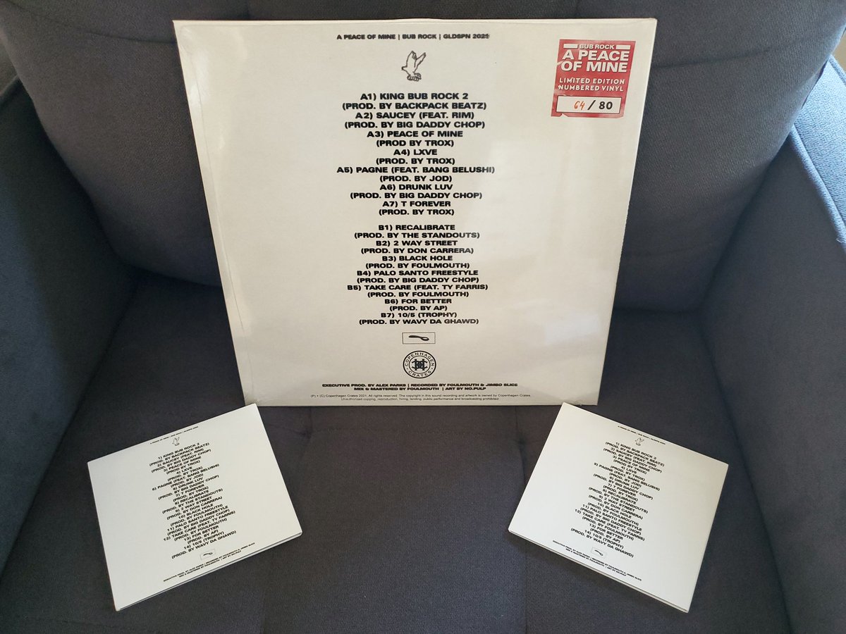 OLD PICS 
<a href="/KINGBUBROCK/">Maybe: Bub Rock</a> "A PEACE OF MINE" #VINYL (<a href="/CPHCrates/">Copenhagen Crates</a> ) &amp; TWO SIGNED #CD

FT <a href="/RIM_davillin/">Thick Wimminz sorcerer supreme</a> <a href="/Bang_Belushi/">Bang Belushi</a> <a href="/tyfarris1/">Ty Farris</a> 
PROD @GhawdWavy <a href="/adotmccray/">A. McCray of The Standouts</a>
<a href="/cdothall/">C Dot Hall of The Standouts</a> <a href="/iamTROX/">TROX</a> #JOD #FOULMOUTH <a href="/GodOfDaSipp/">don.carrera</a>
#BIGDADDYCHOP #BACKPACKBEATZ #AP 
ART <a href="/nopulp_/">NO.PULP</a>
EXEC PROD <a href="/deeplyrootedhh/">Deeply Rooted Music</a>