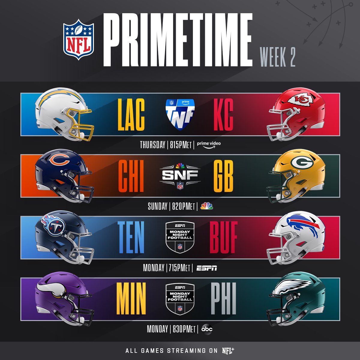 NFL on Twitter "PRIME TIME 🗣 📱 Stream on NFL+ https//t.co/fK7vaWAizI