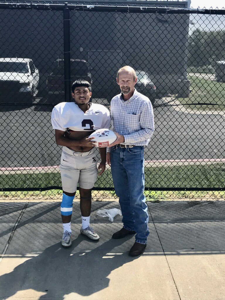 Hey <a href="/Siloam_Panthers/">Siloam Springs Panther Athletics</a> <a href="/Panther_FB/">Siloam Springs Panther Football</a> Your Farm Bureau Player of the Week is Ronald Mancia! He earned the football for making a 33rd field goal, was 100% on extra points, and had 1 touchback on a kickoff! Great Game Ronald! Agent presenting is Mike Peacock.