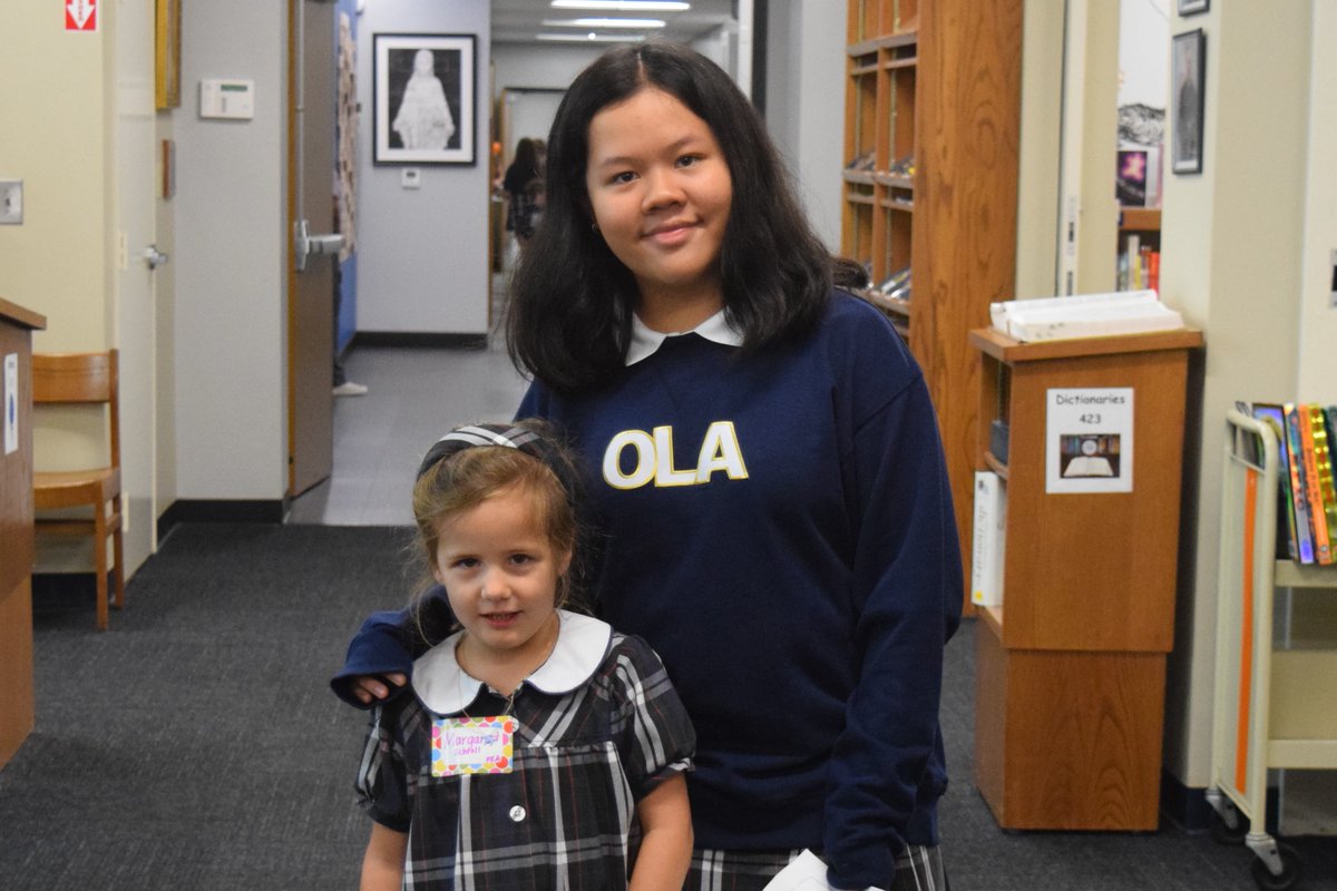 OLASchoolATL's tweet photo. Today was the first meeting of our Prayer Families. Prayer Families is a school-wide prayer program of 32 prayer families, named after Saints, from multi-grade levels. Today the Prayer Families played ice breaker games to get to know one another. They also colored wooden crosses. https://t.co/P4hEJmwfSk