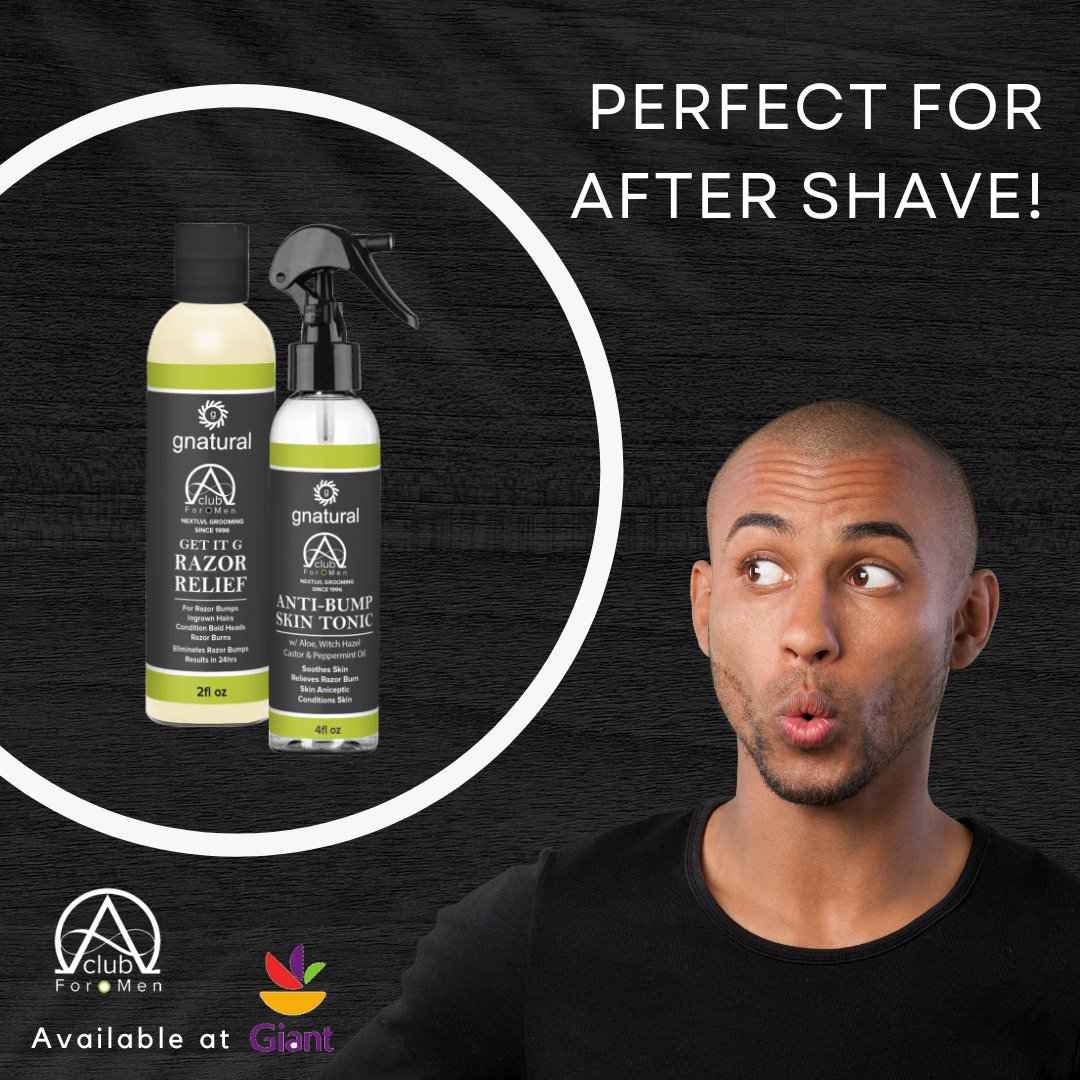 AlphaClub4Men's tweet photo. Get It G Razor Relief soothes razor burns and reduces the inflammation around ingrown hairs.
Anti-Bump Skin Tonic conditions and tones your skin after shaving to keep nicks and cuts from being infected.

Shop through Alpha Club 4 Men website 👇
https://t.co/Tr9aH1fxr1 https://t.co/X6exNV3vx9