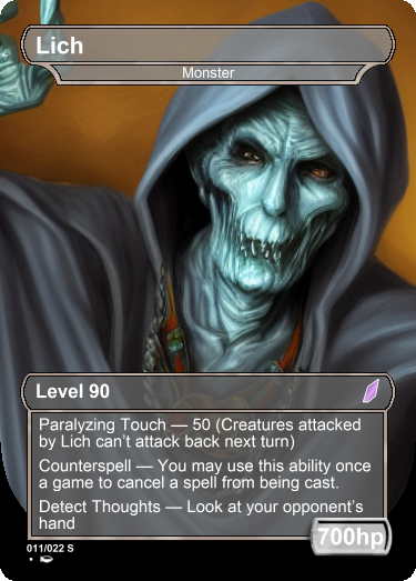 lof_nftOfficial's tweet photo. What do folks think about my card game?
I have a crazy offer; the Level 90 Lich is now available for only 0.015! Level 90 out of 100 for $23, imagine the profit you'll get when this project gains traction! https://t.co/q7HSSJr5Yk https://t.co/ayfJfTkTZK