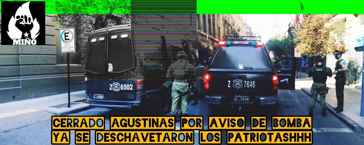 Brigada_Mino's tweet photo. Cerrado Agustinas entre Bandera y Ahumada por aviso de bomba en calle Agustinas
Andan ocupados los patriotas
Seguro un llamado mula https://t.co/6u08okro87
