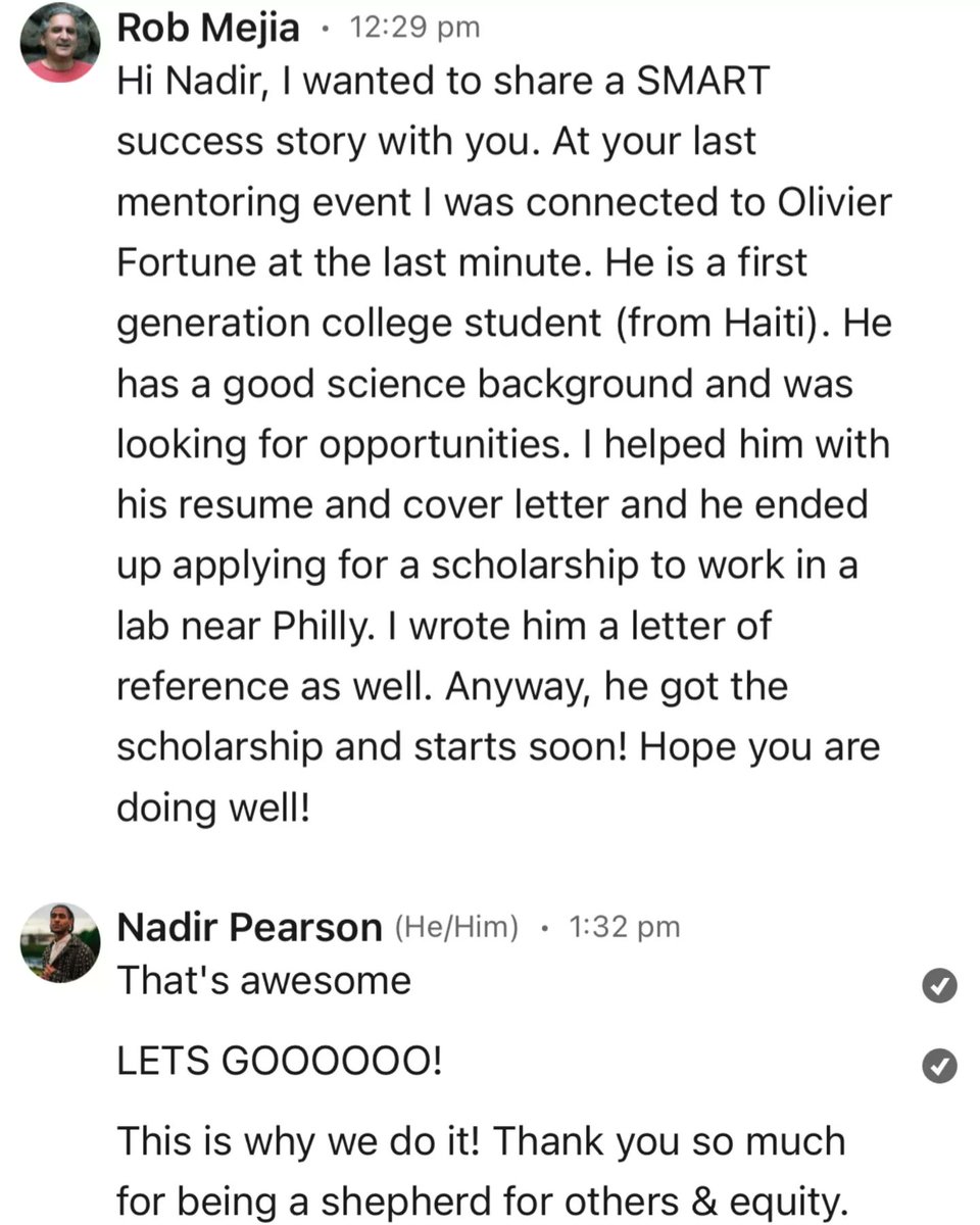 SMART Success Story #045 🥳 Congrats to Olivier Fortune on his acceptance into <a href="/TheWistar/">The Wistar Institute</a> Institute science apprenticeship! Olivier got resume support from Rob Mejia, <a href="/stockton_edu/">Stockton University</a> professor + a SMART mentor...The rest is history! Go to studentmmj.com to learn more. 🎉