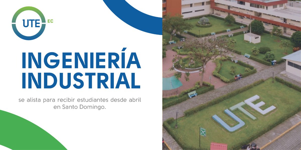 #CarrerasUTE 〡La sede UTE-Santo Domingo se prepara para recibir estudiantes en la carrera de Ingeniería Industrial 🏢📈🔩. Esta fomenta la creatividad y el espíritu emprendedor 🙂👀. Las clases comenzarán el próximo abril. Lea la nota completa en 👉 bit.ly/3xbo8WT