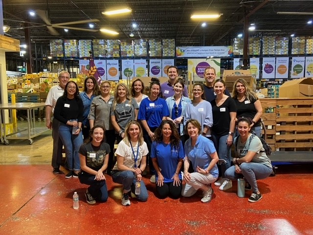 BushRossPA's tweet photo. Wellness Week continues at Bush Ross with our second day of service volunteering at Feeding Tampa Bay. Thanks to all the Bush Ross employees who participated in serving our Tampa Bay community. #StandWithFTB https://t.co/hBTNf5VclZ