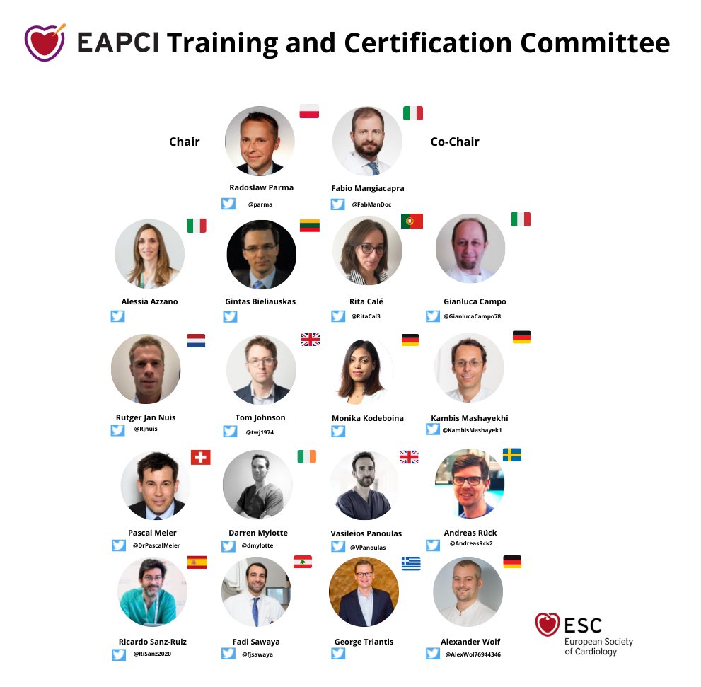 EAPCIPresident's tweet image. #EAPCI 
E - Education
A - Advocacy
P - Publications
C - Congresses
I   - Innovation

A key role of #EAPCI is education &amp;amp; sharing our knowledge with colleagues worldwide

Meet the 2022-2024 #EAPCI Training &amp;amp; Certification Committee who develop &amp;amp; support the #EAPCI Core Curriculum