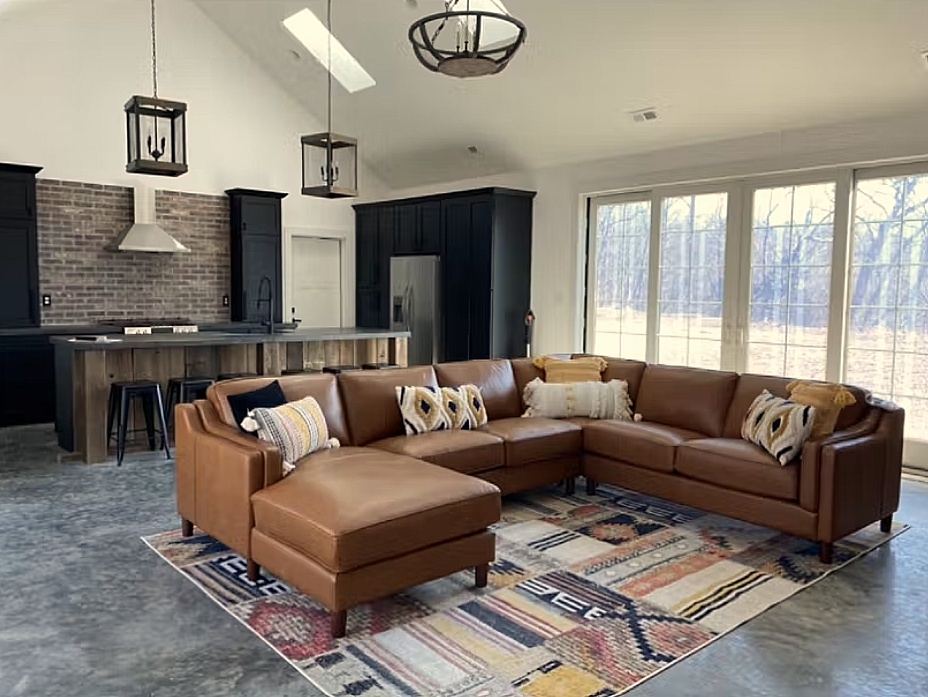 Hydeline leather sectional discount