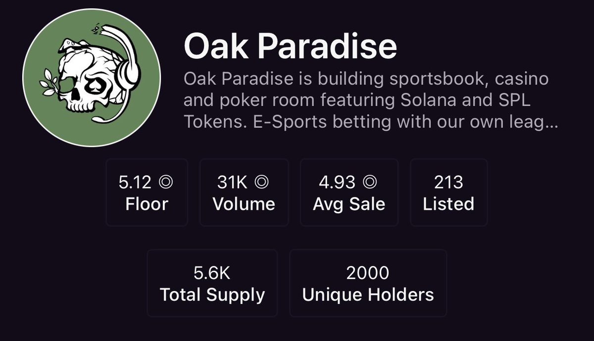 drewski_sol's tweet image. I got fudded for calling @OakParadiseNFT at 1 SOL. Well….. goddamn 🔥📈🤣